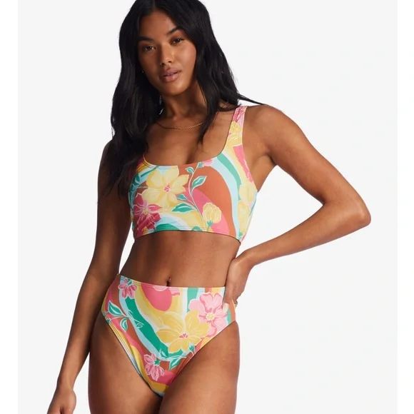 🔥🔥BILLABONG - CHASIN SUNBEAMS CROP TANK MAUI BIKINI SET🔥🔥 - Picture 4 of 10